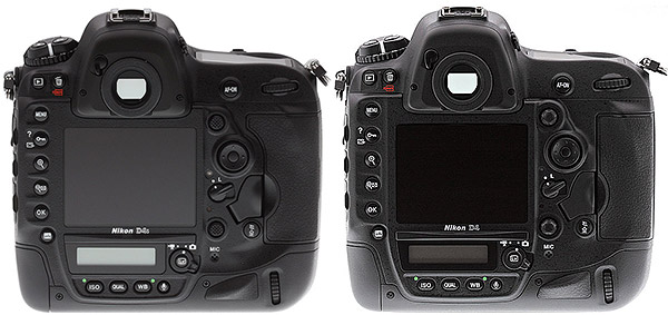 Nikon D4S Review -- D4S vs D4 rear view