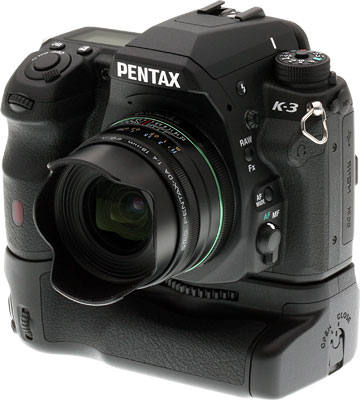 Pentax K-3 Review -- Front quarter view